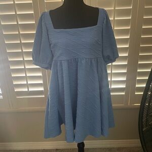 Free People Dusty Blue Textured Dress